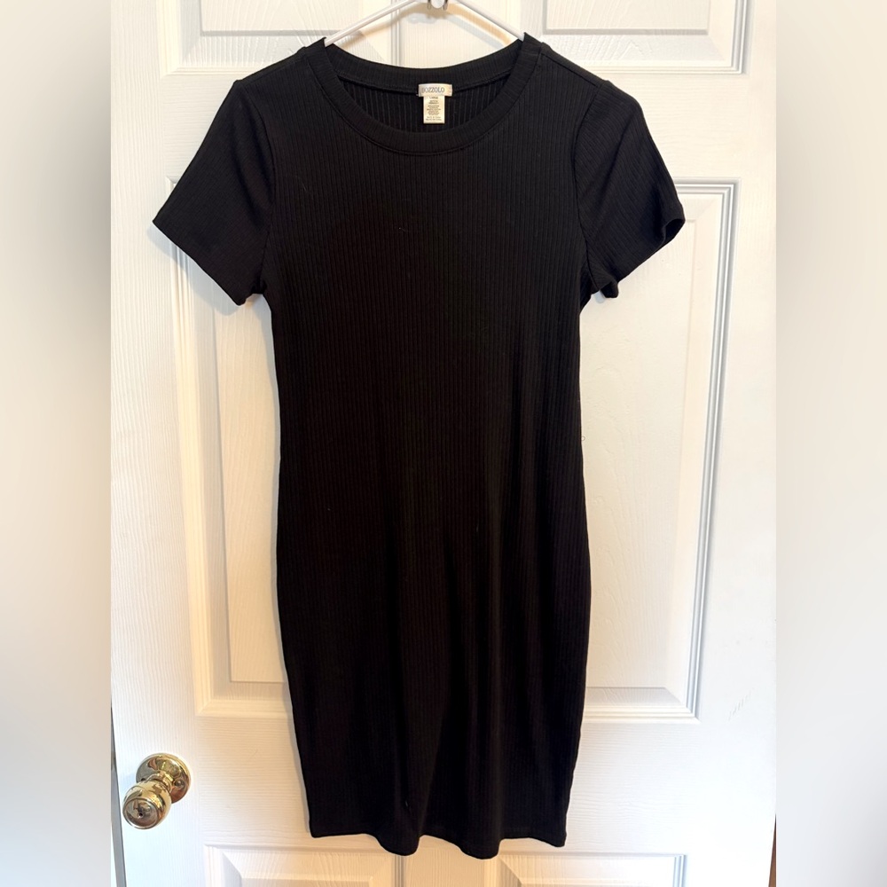 Bozzolo Charcoal Ribbed Short Sleeve Top